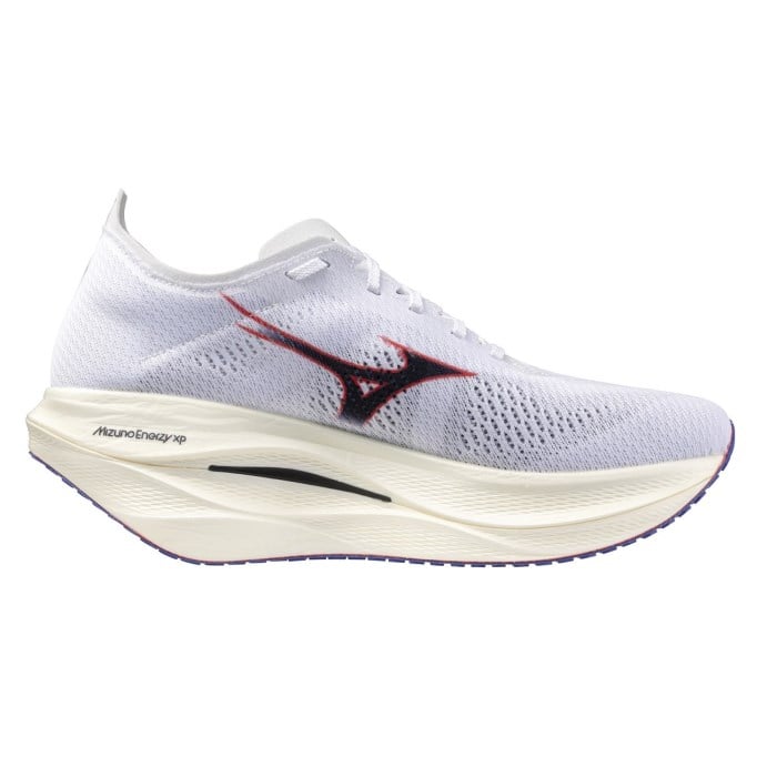 Mizuno Wave Rebellion Pro 3 - Unisex Road Racing Shoes - White/Baritone Blue/Fiery Coral