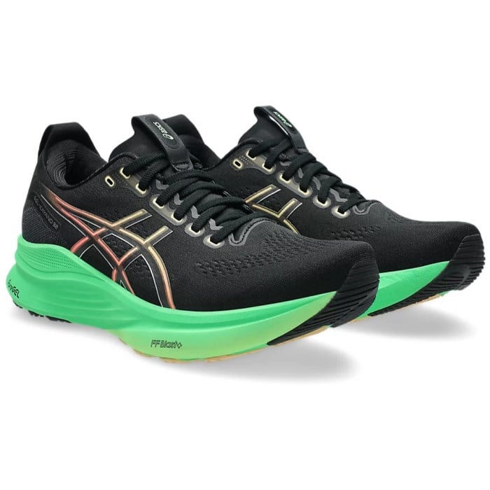 Asics Gel Kayano 32 - Mens Running Shoes - Black/Vital Green