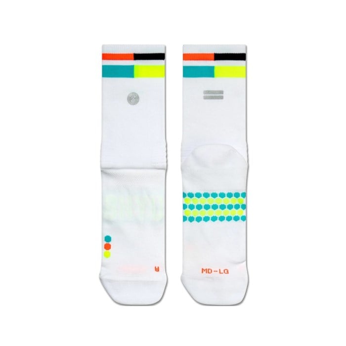 SHYU Quarter Crew Racing Socks - White/Mute/Ant