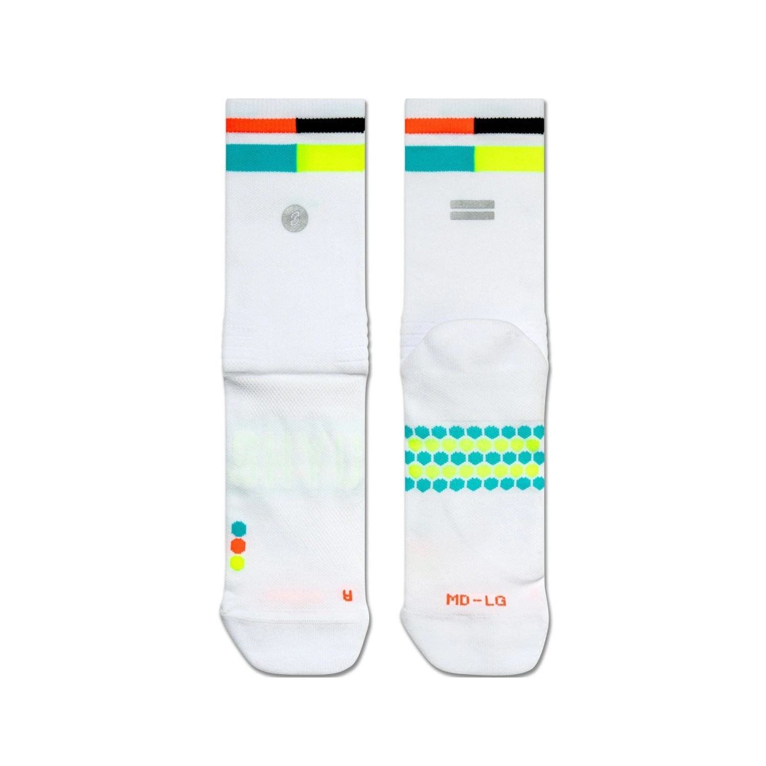 SHYU Quarter Crew Racing Socks - White/Mute/Ant