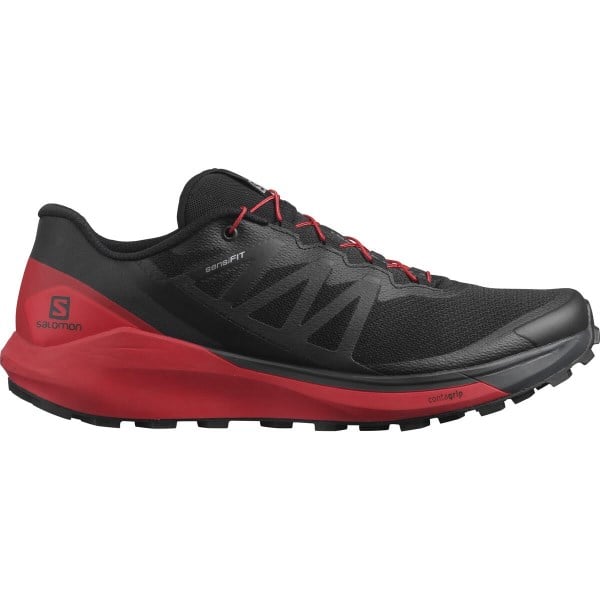 Salomon Sense Ride 4 - Mens Trail Running Shoes - Black/Goji Berry/Phantom