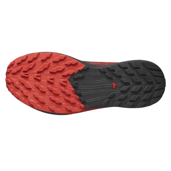Salomon Sense Ride 5 - Mens Trail Running Shoes - Black/Fiery Red/Black