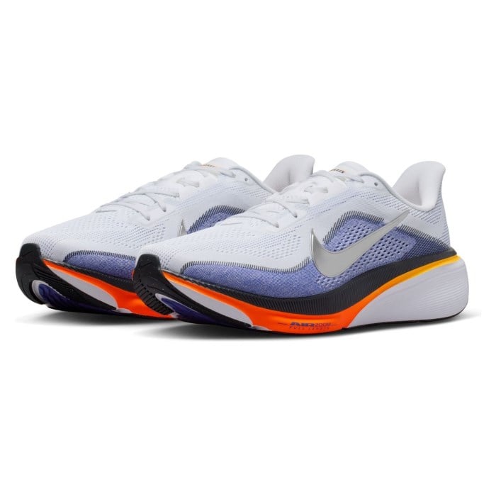 Nike Pegasus 42 - Mens Running Shoes - White/Metallic Silver/Lapis/Total Orange