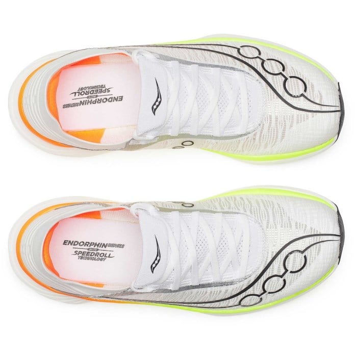 Saucony Endorphin Elite 2 - Unisex Racing Shoes - White/Vo2/Yellow/Orange