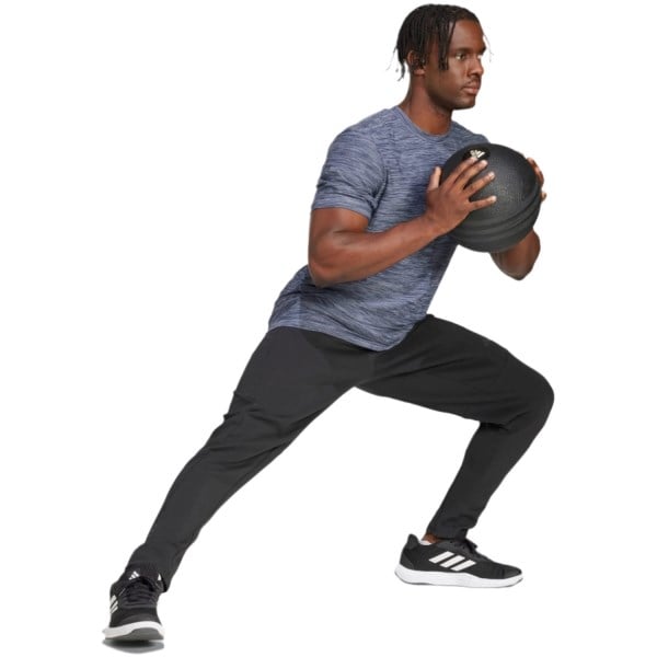 Adidas Train Essentials Mens Stretch Training T-Shirt - Silver Violet/Aurora Ink/Black