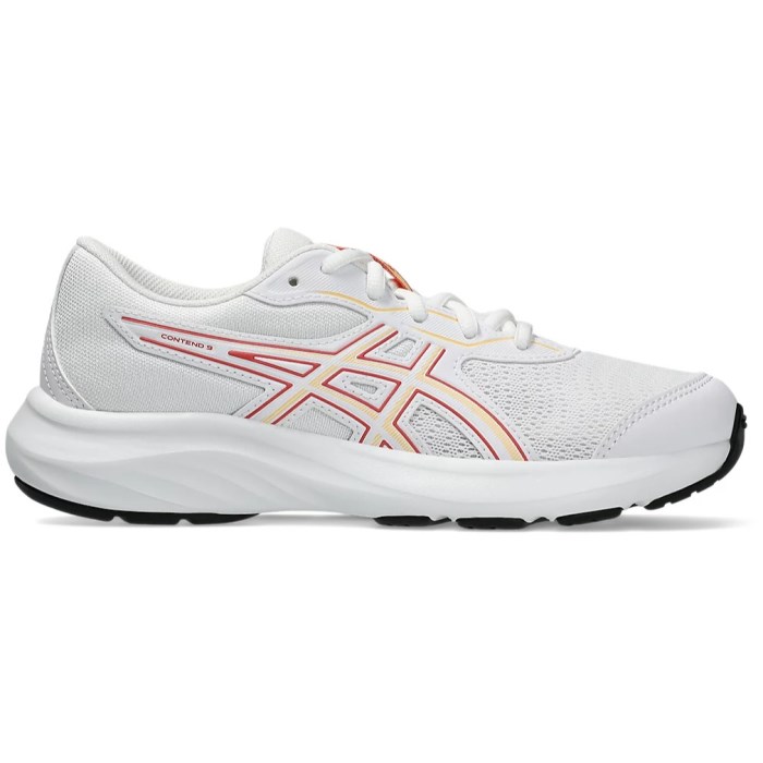 Asics Contend 9 GS - Kids Running Shoes - White/Orange