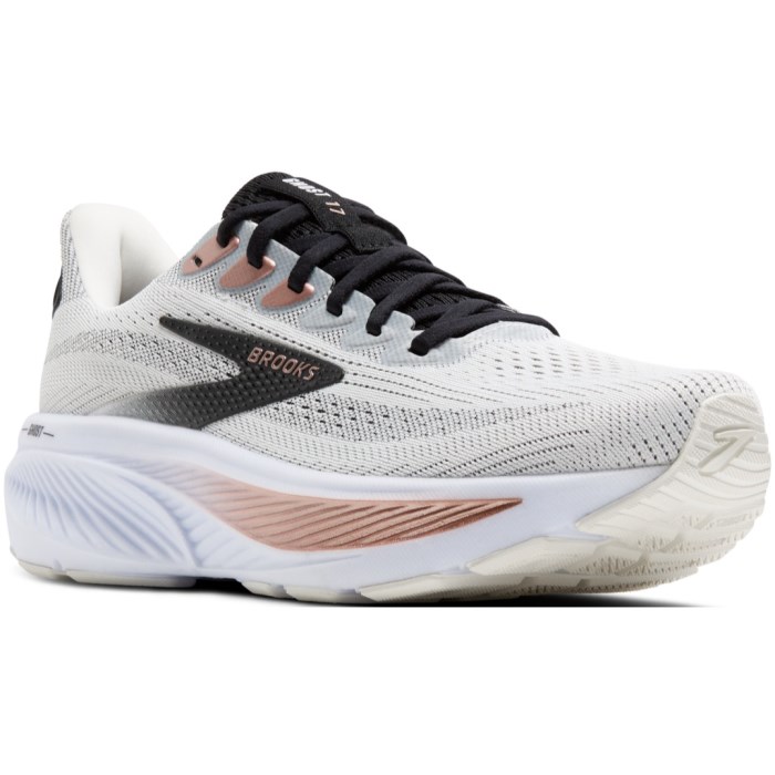 Brooks Ghost 17 - Womens Running Shoes - White/Black/Rose Gold