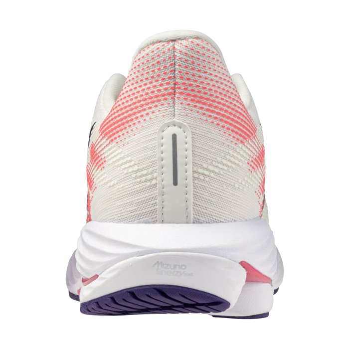 Mizuno Wave Rider 28 - Womens Running Shoes - Snow White/Camellia Rose/Vintage Indigo Blue