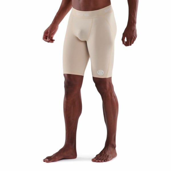 Skins Series-1 Mens Compression Half Tights - Beige