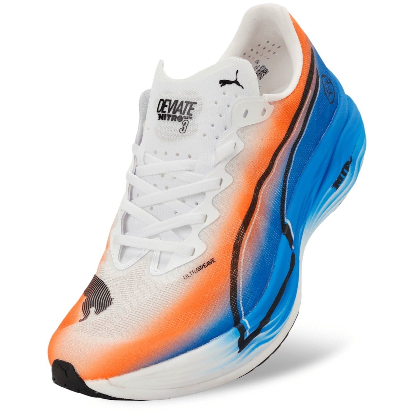 Puma Deviate Nitro Elite 3 Ekiden - Womens Running Shoes - Puma White/Heat Fire/Puma Black