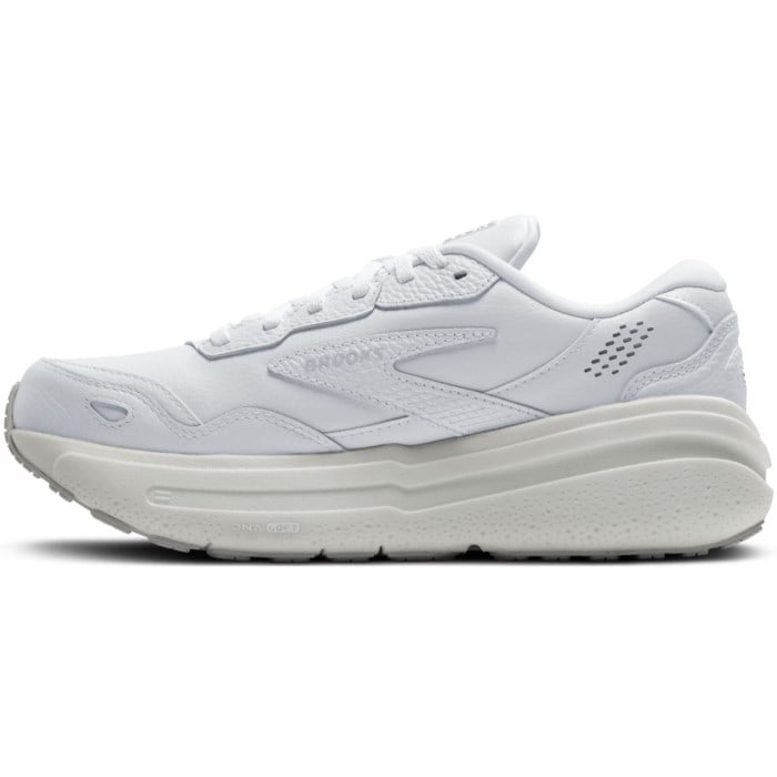 Brooks Ghost Max 2 Leather - Womens Walking Shoes - White/White