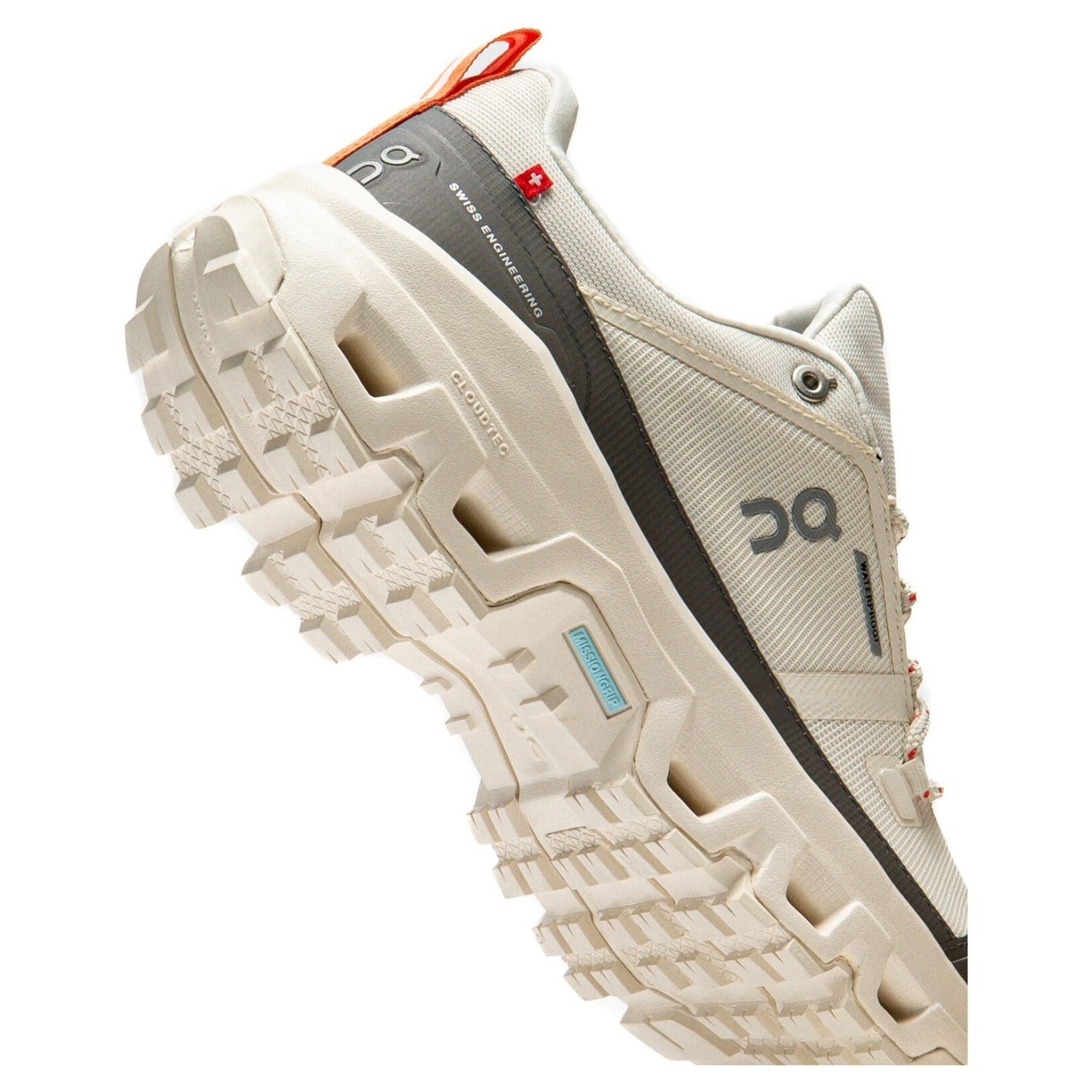 On Cloudrock Low Waterproof - Mens Hiking Shoes - Ivory/Ivory