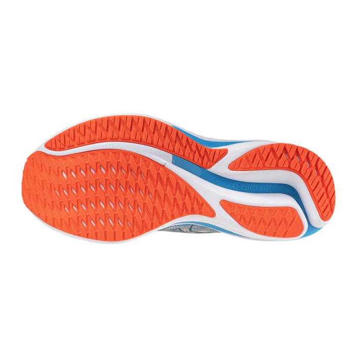Mizuno Wave Rider 28 - Mens Running Shoes - Nimbus Cloud/Blue Pace/Ignition Red