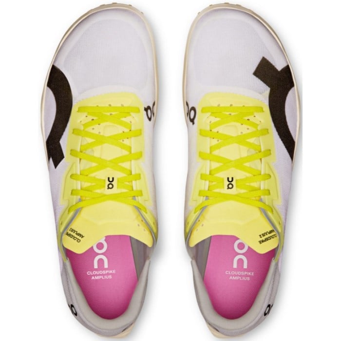 On CloudSpike Amplius 2 - Mens Long Distance Track Running Spikes - White/Raspberry