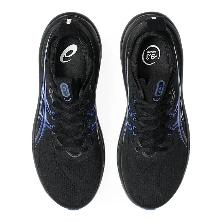 Asics Gel Nimbus 28 - Mens Running Shoes - Black/Neon Blue - image 3
