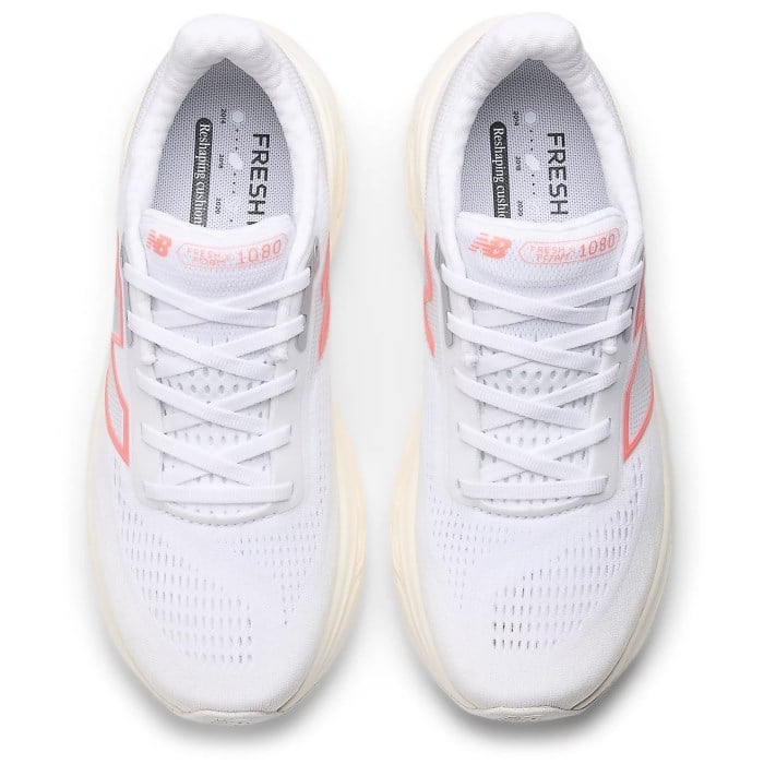 New Balance Fresh Foam X 1080v14 - Womens Running Shoes - White/Angora/Urgent Red