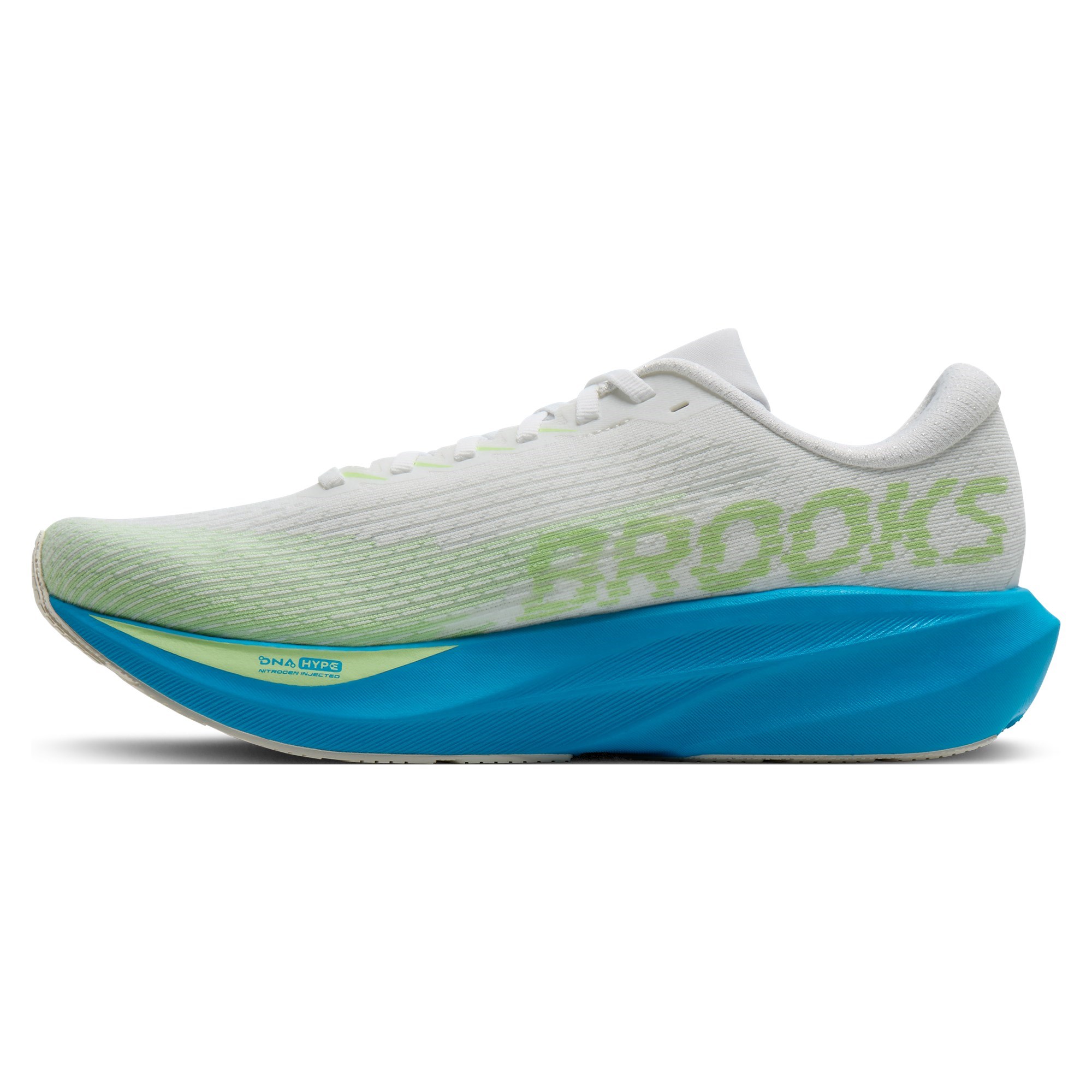 Brooks Ghost Amp - Mens Running Shoes - White/Blue/Paradise Green - image 3