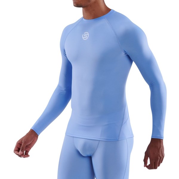 Skins Series-1 Mens Compression Long Sleeve Top - Sky Blue