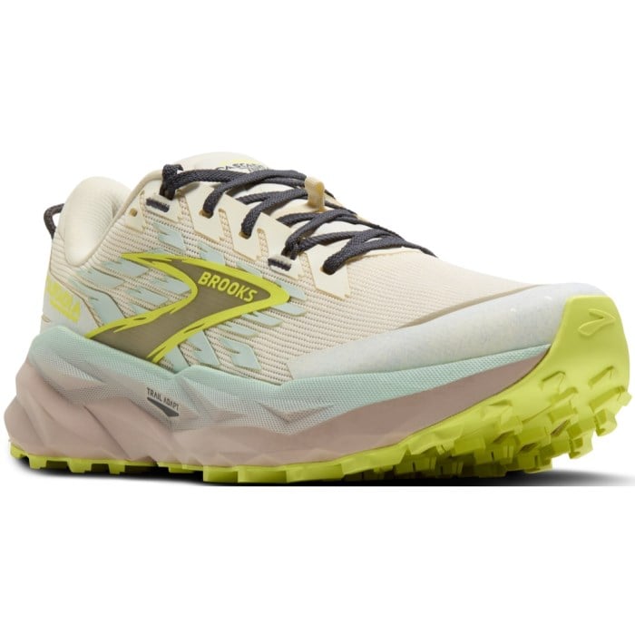 Brooks Cascadia 19 - Womens Trail Running Shoes - Coconut/Misty Blue/Ebony