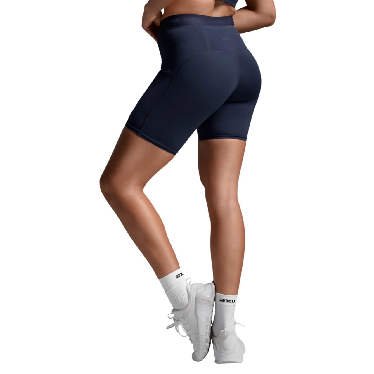 2XU Form Stash Hi-Rise Womens Compression Bike Shorts - Midnight/Midnight1