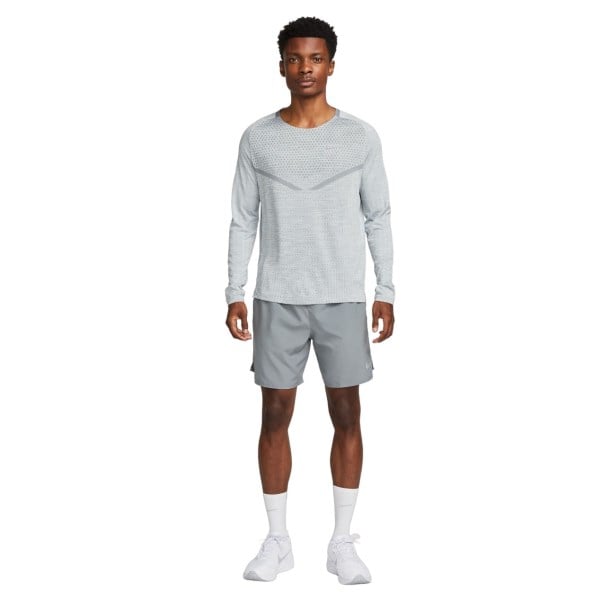 Nike Dri-Fit Challenger 7 Inch Brief-Lined Mens Running Shorts - Smoke Grey/Reflective Silver