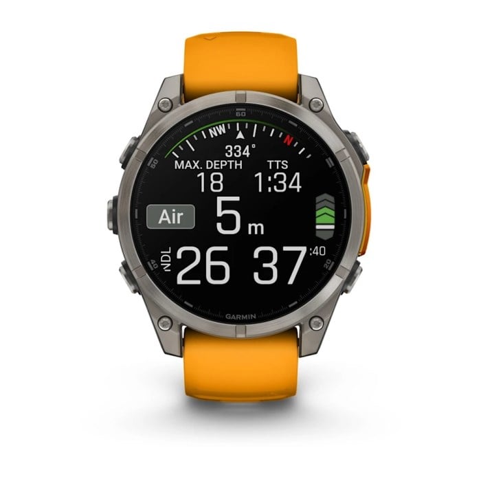 Garmin Fenix 8 47mm AMOLED Sapphire Edition Titanium Watch - Slate Grey/Black Silicone Band - image 11