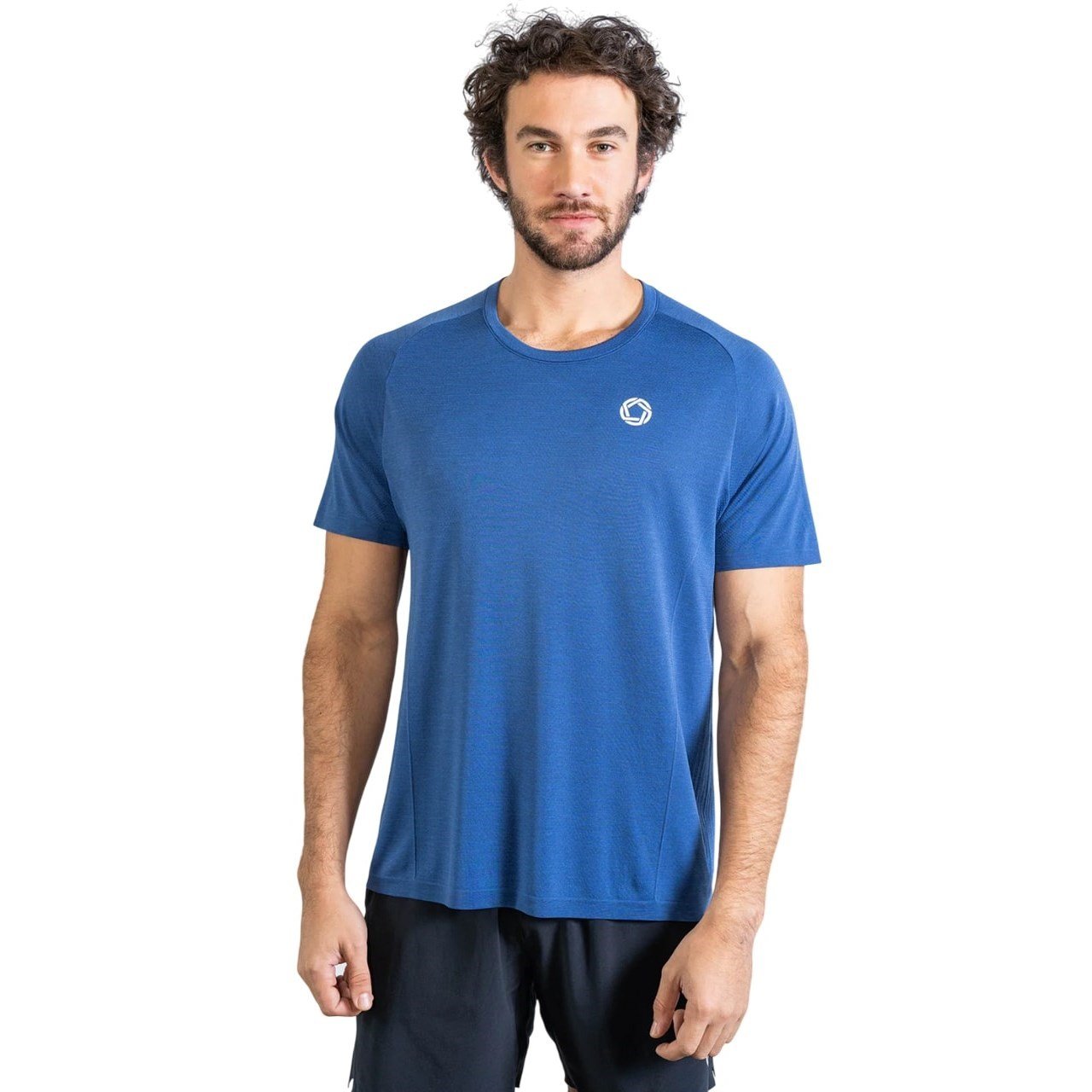 No Timid Souls GLIDE360 Mens Short Sleeve Top - Pacific Ocean Blue Marle