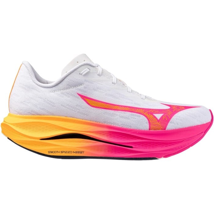 Mizuno Wave Rebellion Flash 3 Hanabi - Unisex Running Shoes - White/Pink Tetra/Tang Orange
