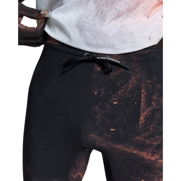 On Running Half Length Mens Race Tights - Black/Flame