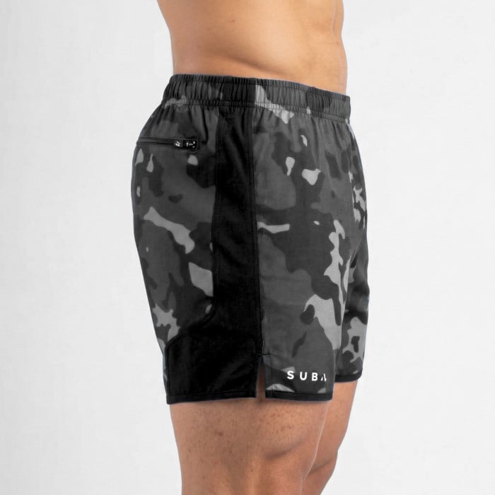 SUB4 5 Inch Run Mens Trail Shorts - Camo Black