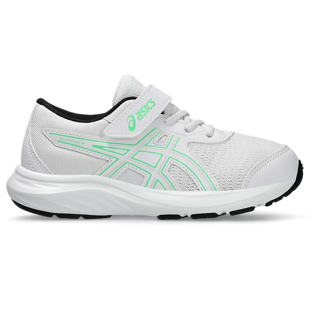 Asics Contend 9 PS - Kids Running Shoes - White/New Leaf
