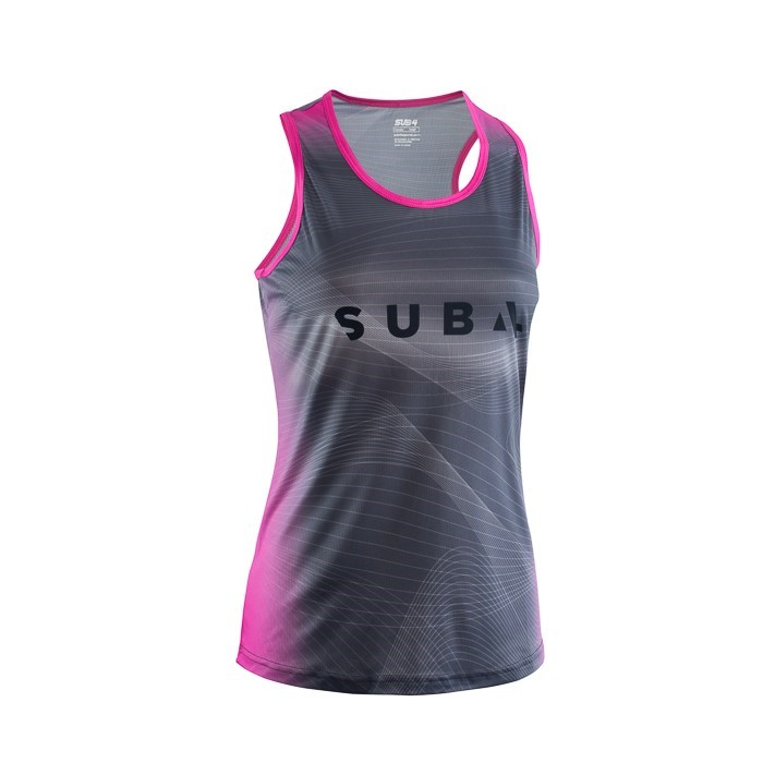 SUB4 Drylyte Pro Womens Racerback Singlet - Grey/Pink