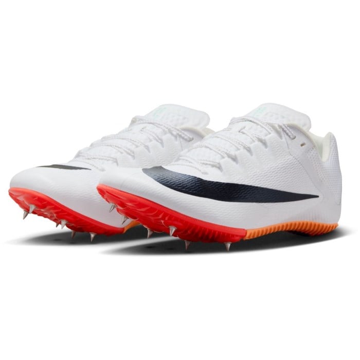 Nike Zoom Rival Sprint - Unisex Sprint Spikes - White/Obsidian/Bright Crimson/Hyper Turq