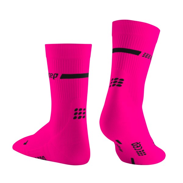 CEP Neon Mid Cut Running Socks - Pink