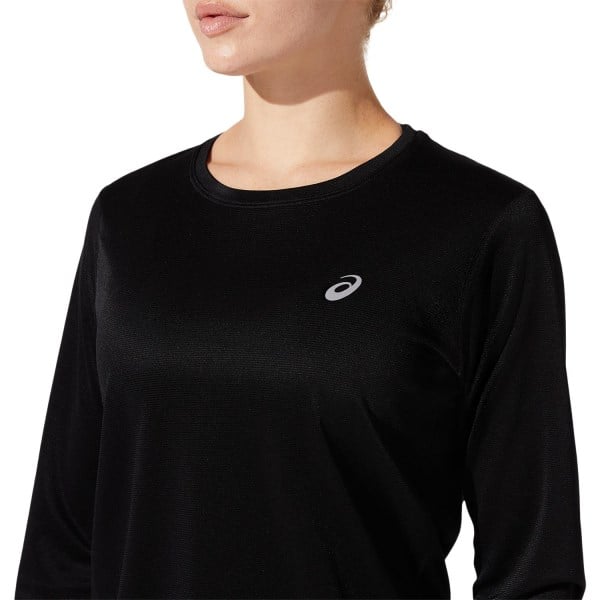 Asics Silver Womens Long Sleeve Running Top - Performance Black
