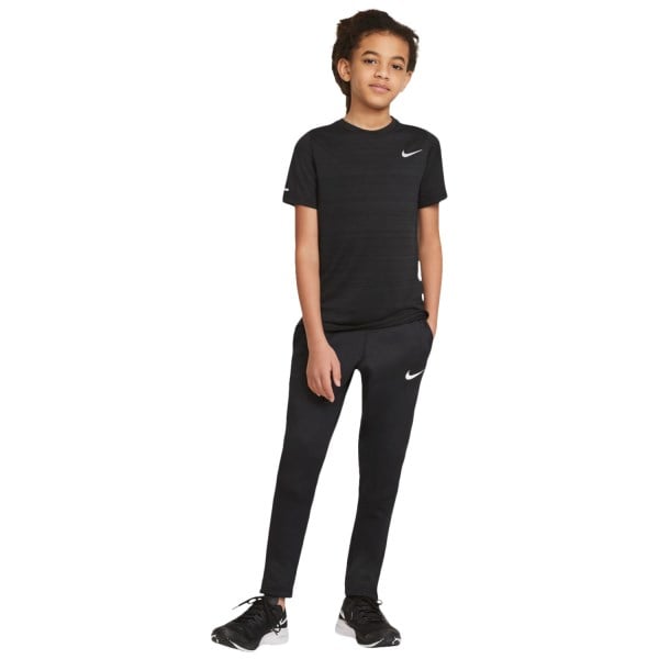 Nike Dri-Fit Miler Kids Running T-Shirt - Black/Grey