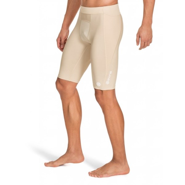 Skins A400 Mens Compression Half Tights - Beige