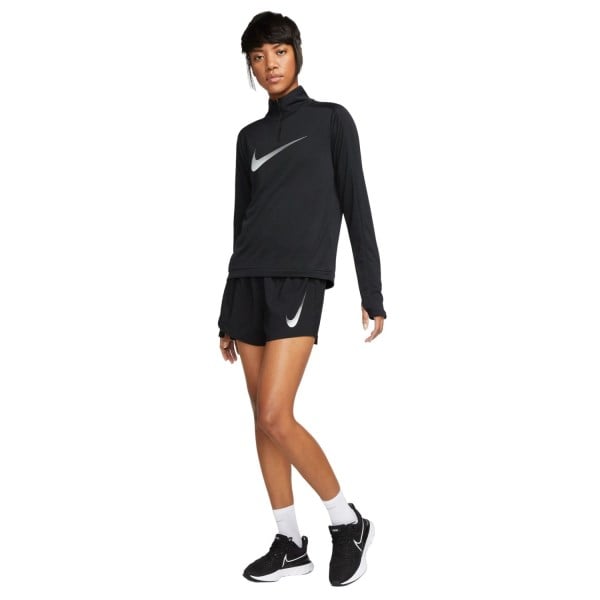 Nike Swoosh Brief-Lined Womens Running Shorts - Black
