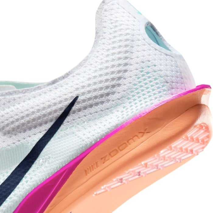 Nike ZoomX Dragonfly 2 - Unisex Long Distance Track Spikes - White/Obsidian/Hyper Turq/Fire Pink