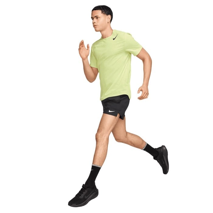 Nike Dri-Fit AeroSwift Running T-Shirt - Mens - Light Lemon Twist/Black