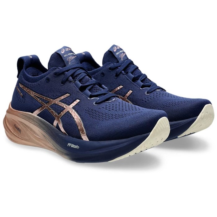 Asics Gel Nimbus 26 Platinum - Womens Running Shoes - Blue Expanse/Rose Gold