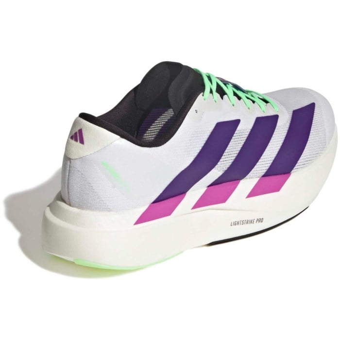 adidas Adizero Evo SL - Mens Running Shoes - Cloud White/Collegiate Purple/Lime Burst