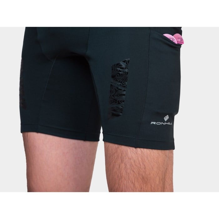 Ronhill Mens Tech All-Terrain 8 Inch Stretch Running Shorts - All Black