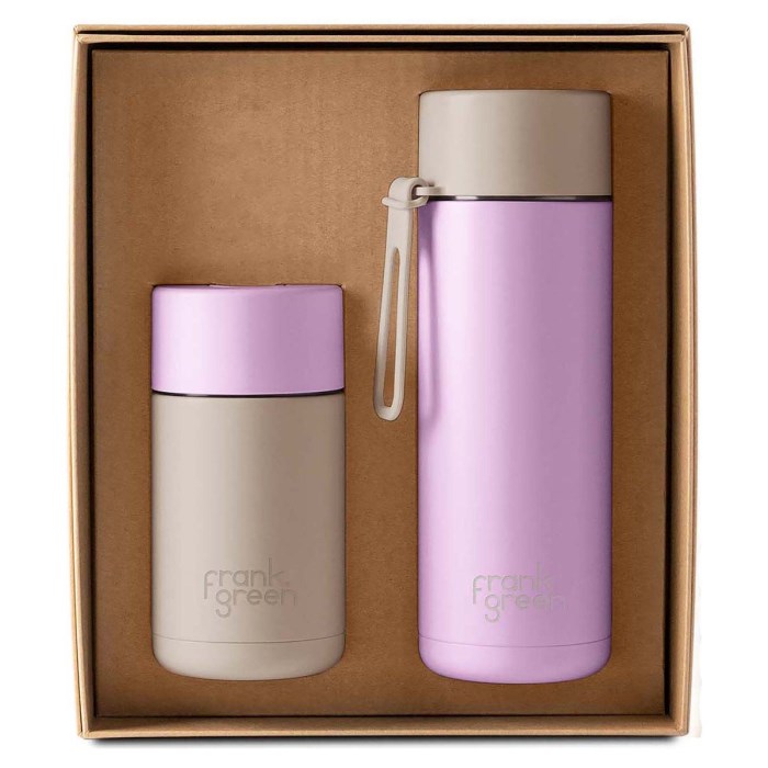 Frank Green The Essentials Gift Set - 355ml Cup + 595ml Straw Lid Bottle - Lilac Haze/Moondust