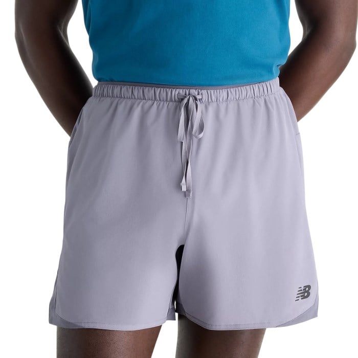 New Balance RC Essential 5 Inch Mens Shorts - Offline Grey/Neptune Grey - image 4