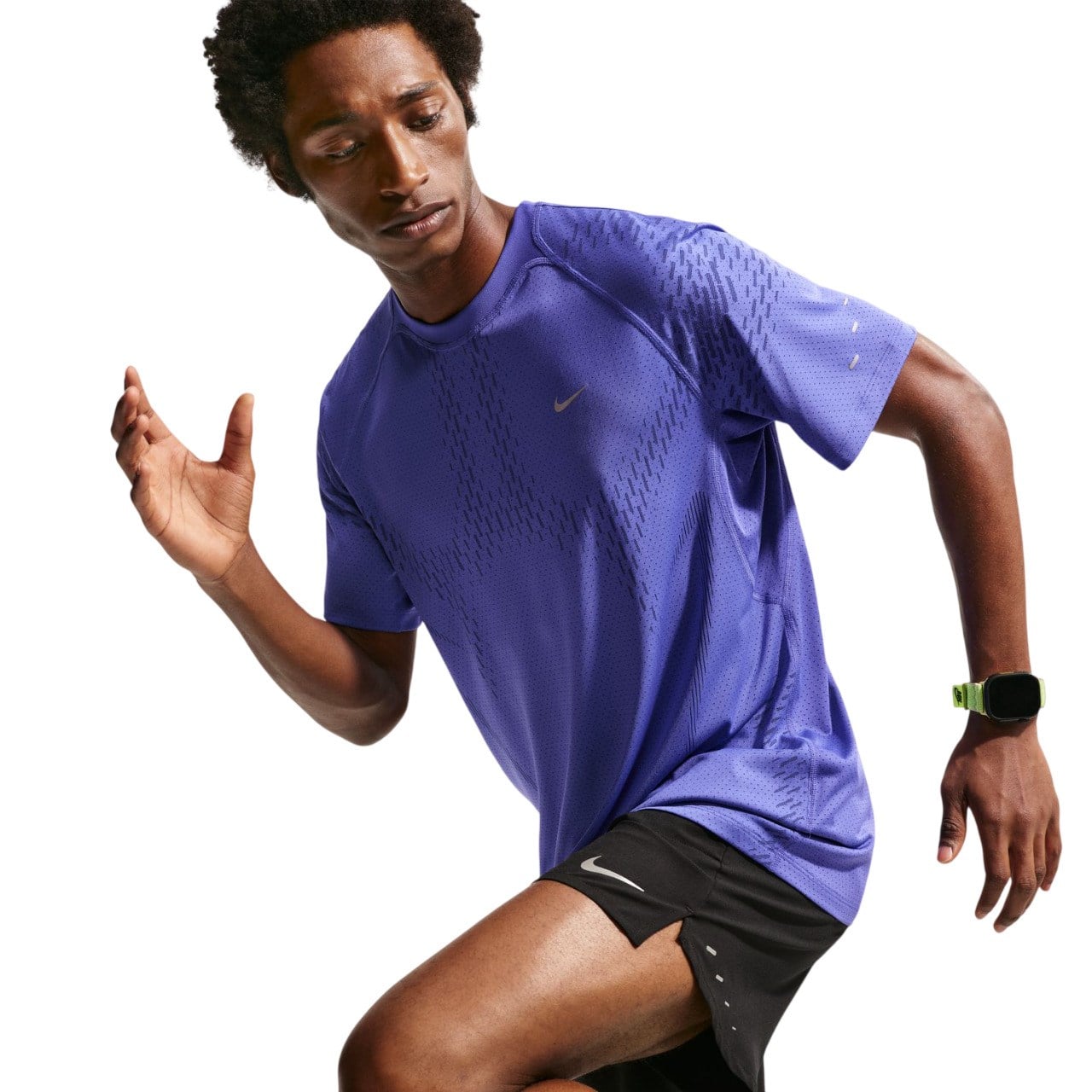 Nike Stride Plus Mens Short Sleeve Running Top - Lapis/Deep Royal Blue/Refelctive Silver