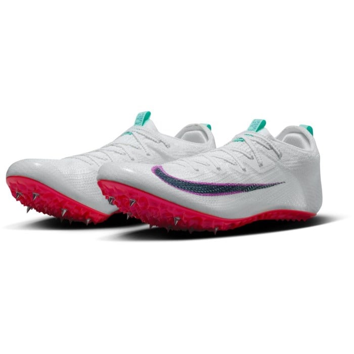 Nike Zoom Superfly Elite 2 FK - Unisex Sprint Spikes - White/Obsidian/Bright Crimson