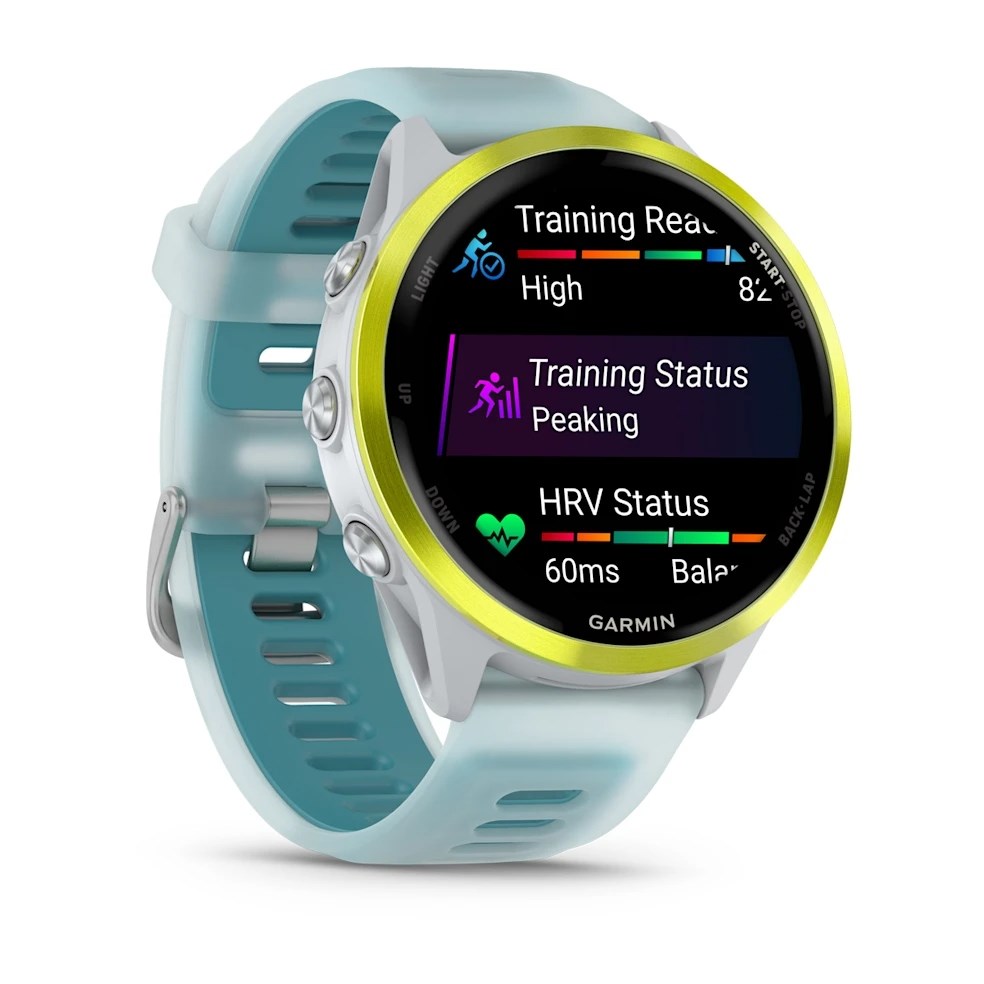 Garmin Forerunner 570 47mm - Advanced GPS Running Smartwatch - Amp Yellow/Whitestone/Turquoise