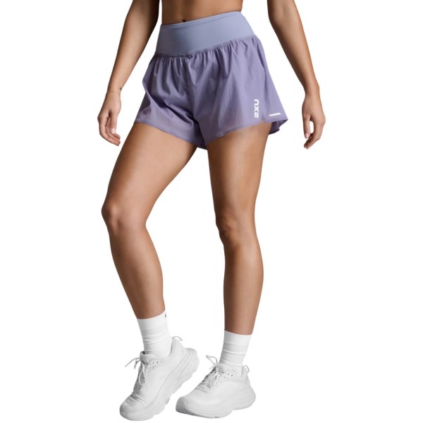 2XU Womens Aero Hi-Rise 2-in-1 3in Shorts - Digital Lilac/White Reflective