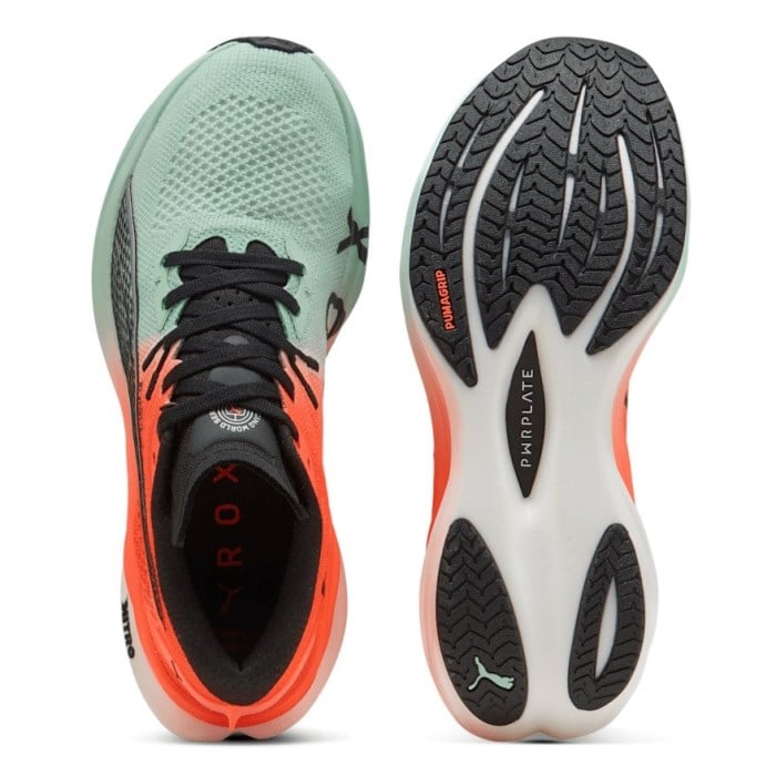 Puma Deviate Nitro 3 Hyrox - Womens Running Shoes - Mint Melt/Glowing Red